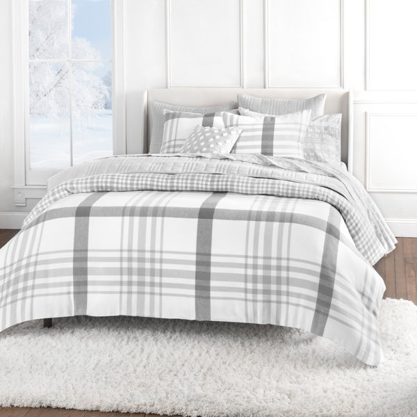 Martha Stewart 100 Cotton Flannel Duvet Cover Set & Reviews Wayfair